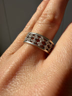 wide white gold and diamond open work band