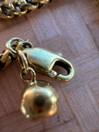 18k wheat bracelet with jingle bell