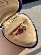 pink tourmaline and diamond arrow ring