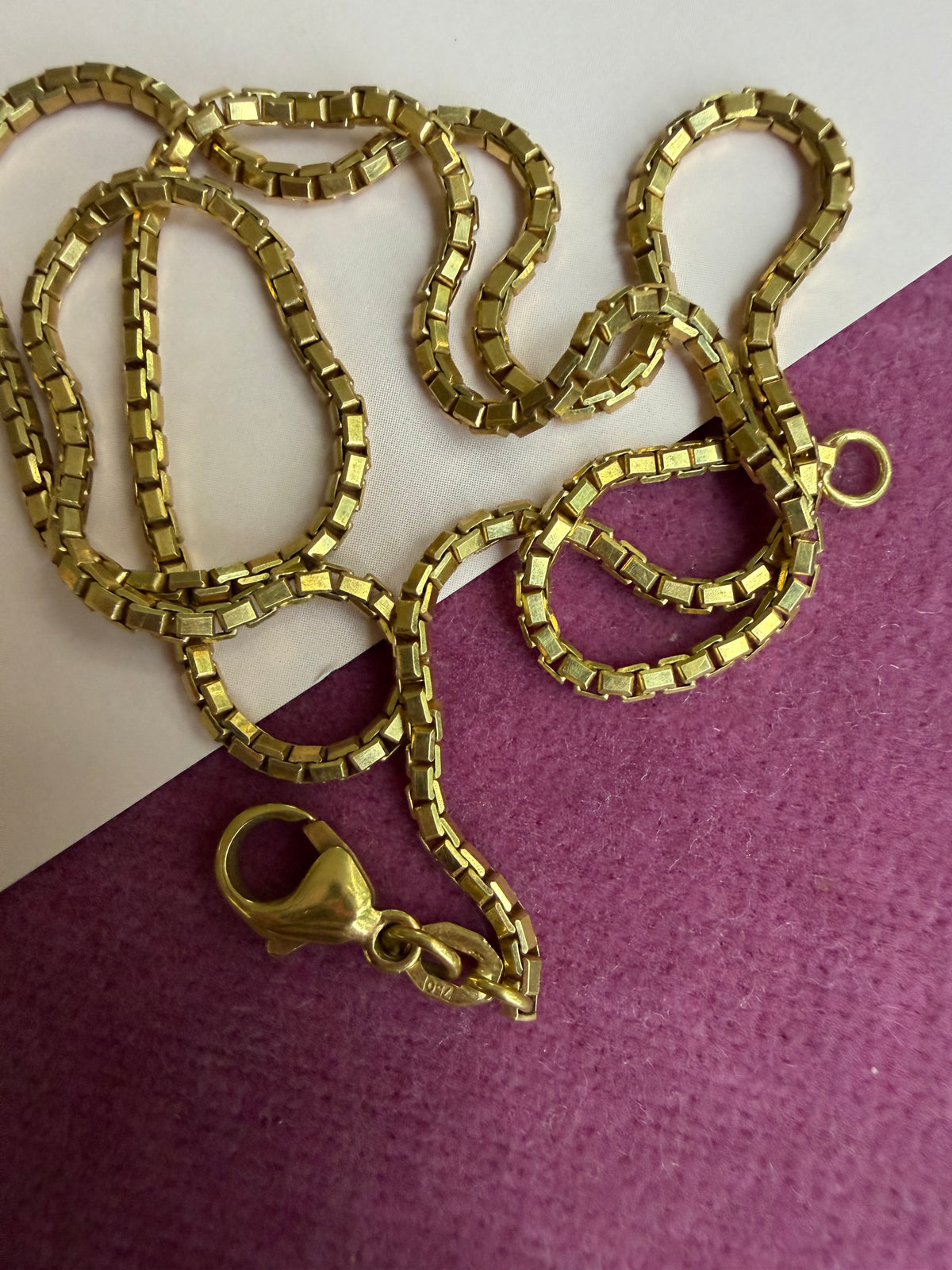 17.75" rounded chunky box chain 18k gold