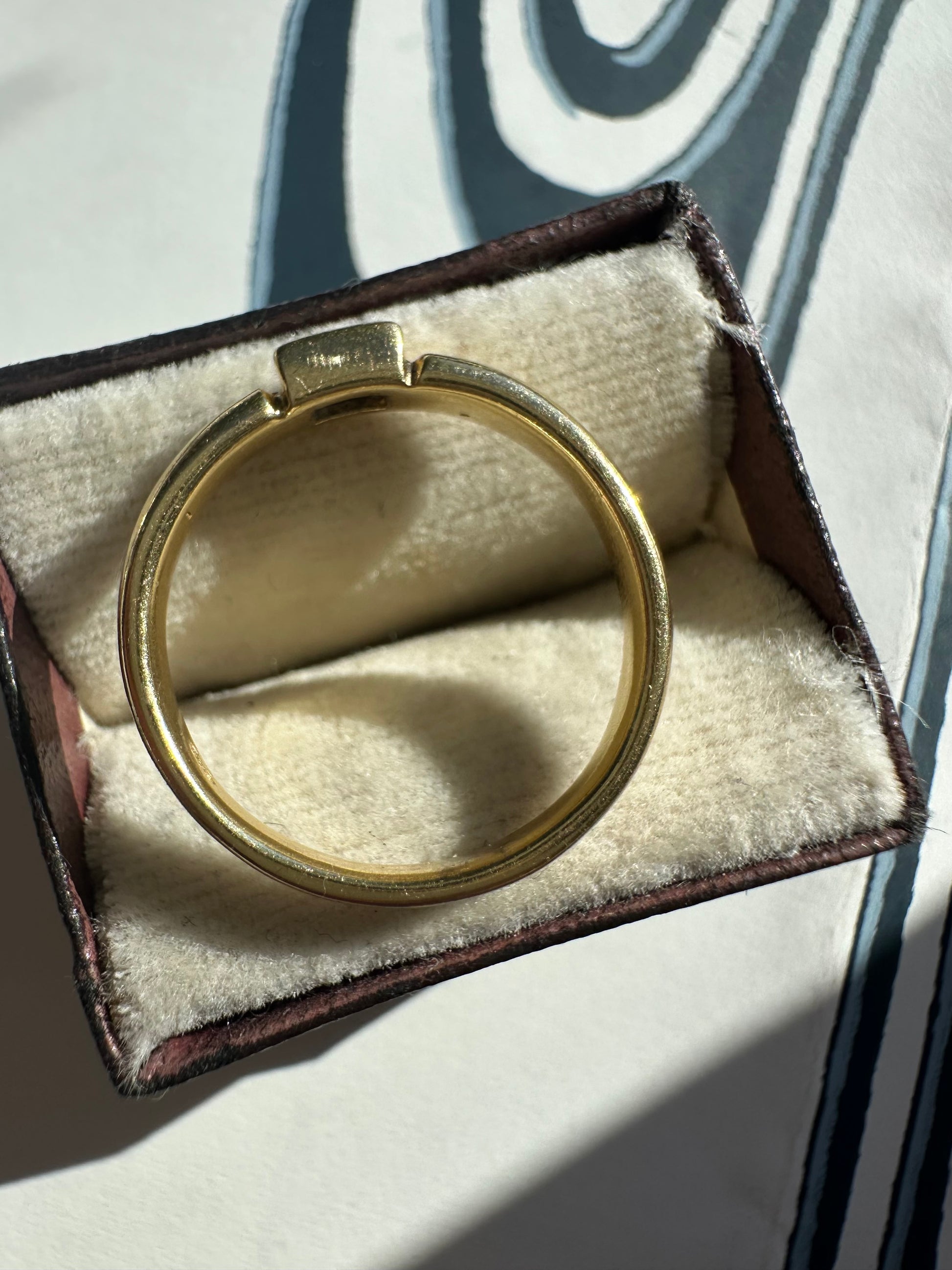east west bezel set sapphire band