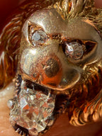 lion ring with cushion cut Old Mine Cut diamond