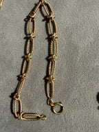 textured open link charm bracelet