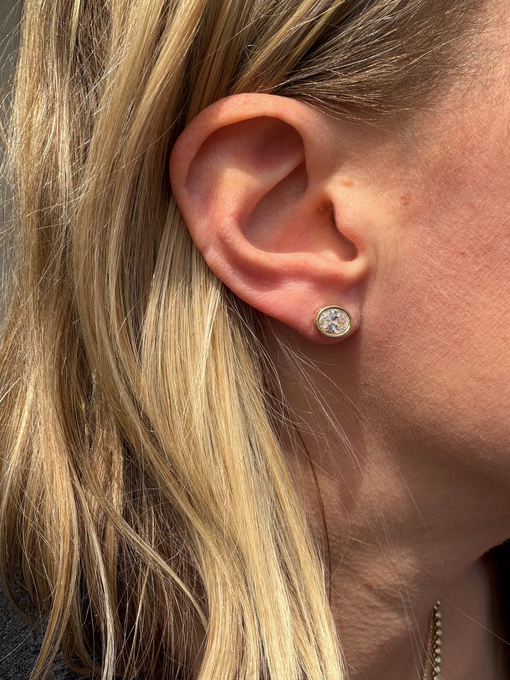 bezel and martini set lab diamond studs