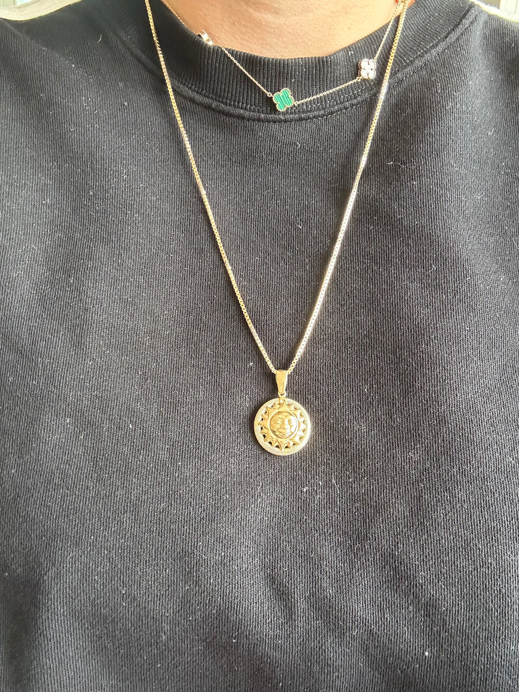 knurled textured sun charm