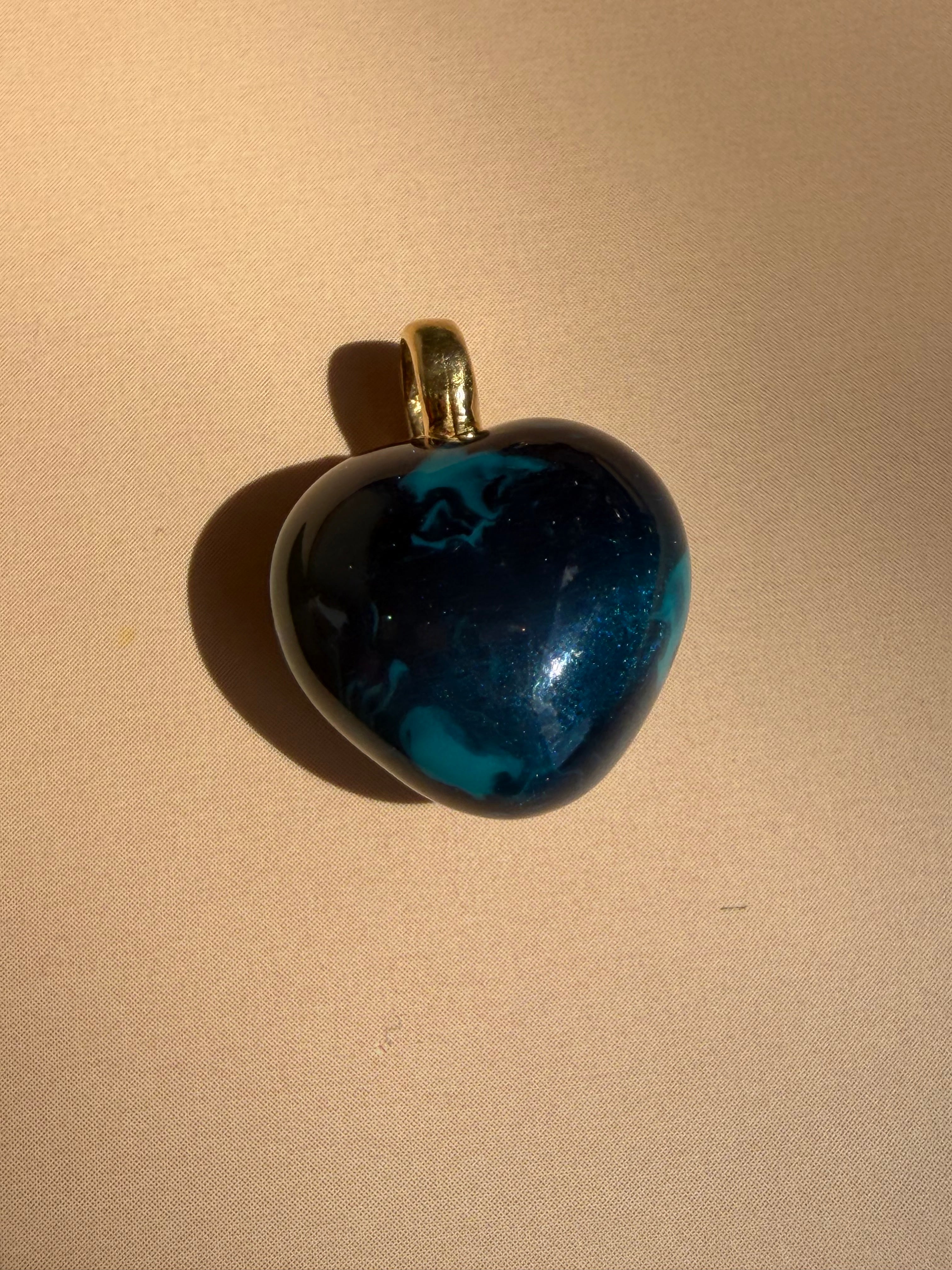 enamel hearts with 18k gold bail