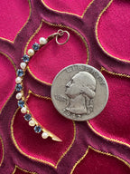 antique sapphire + pearl crescent // pin conversion