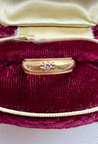 milgrain edge band with burst set diamond