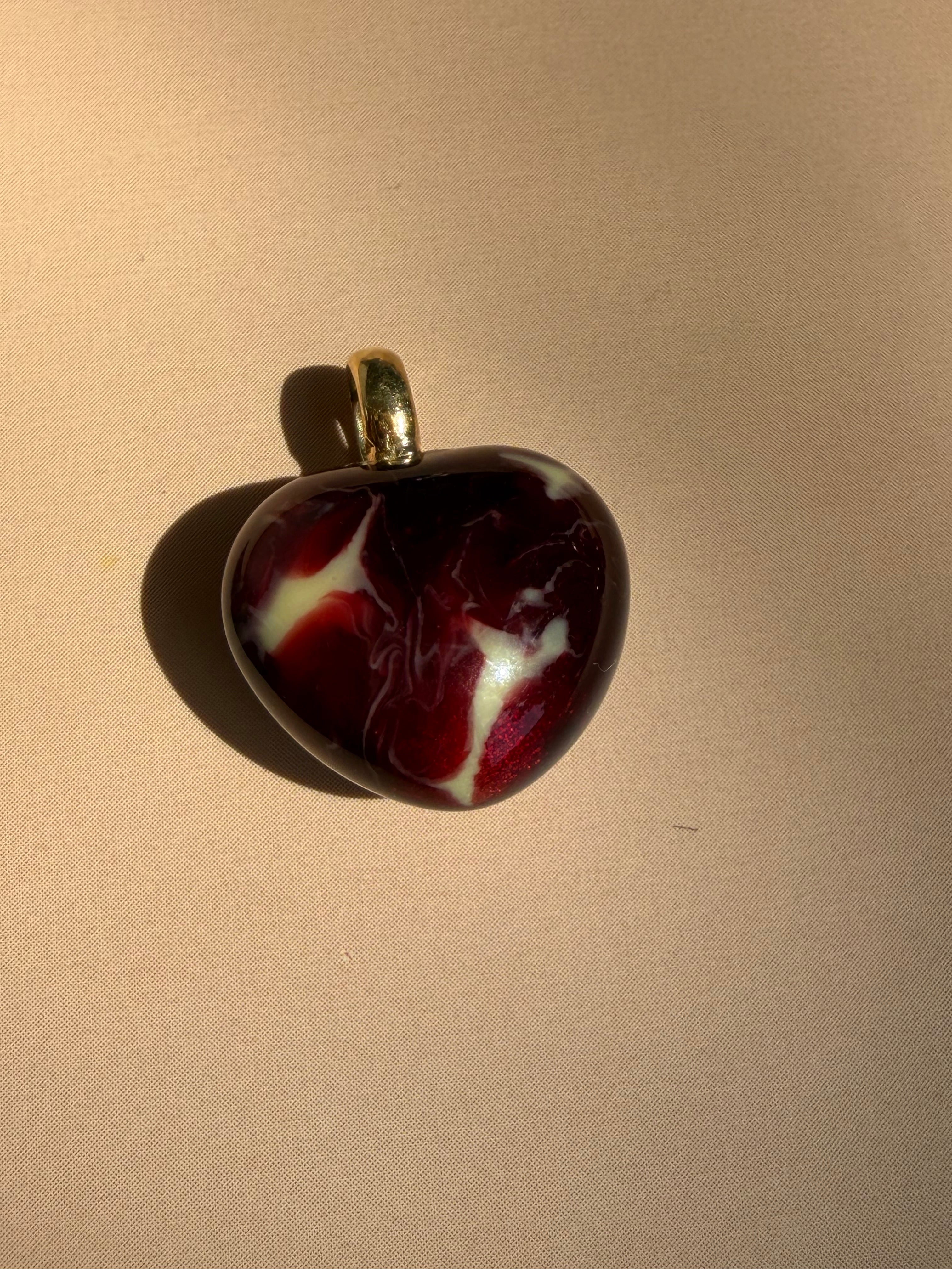 enamel hearts with 18k gold bail