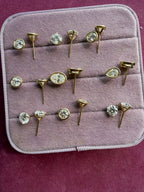 bezel and martini set lab diamond studs