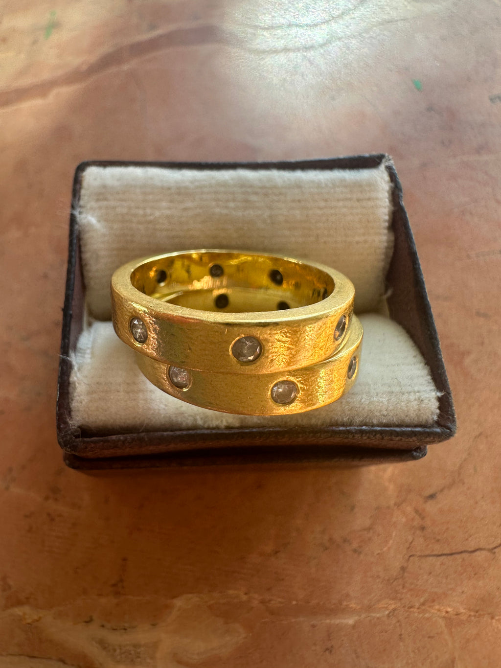 high karat flush diamond bands