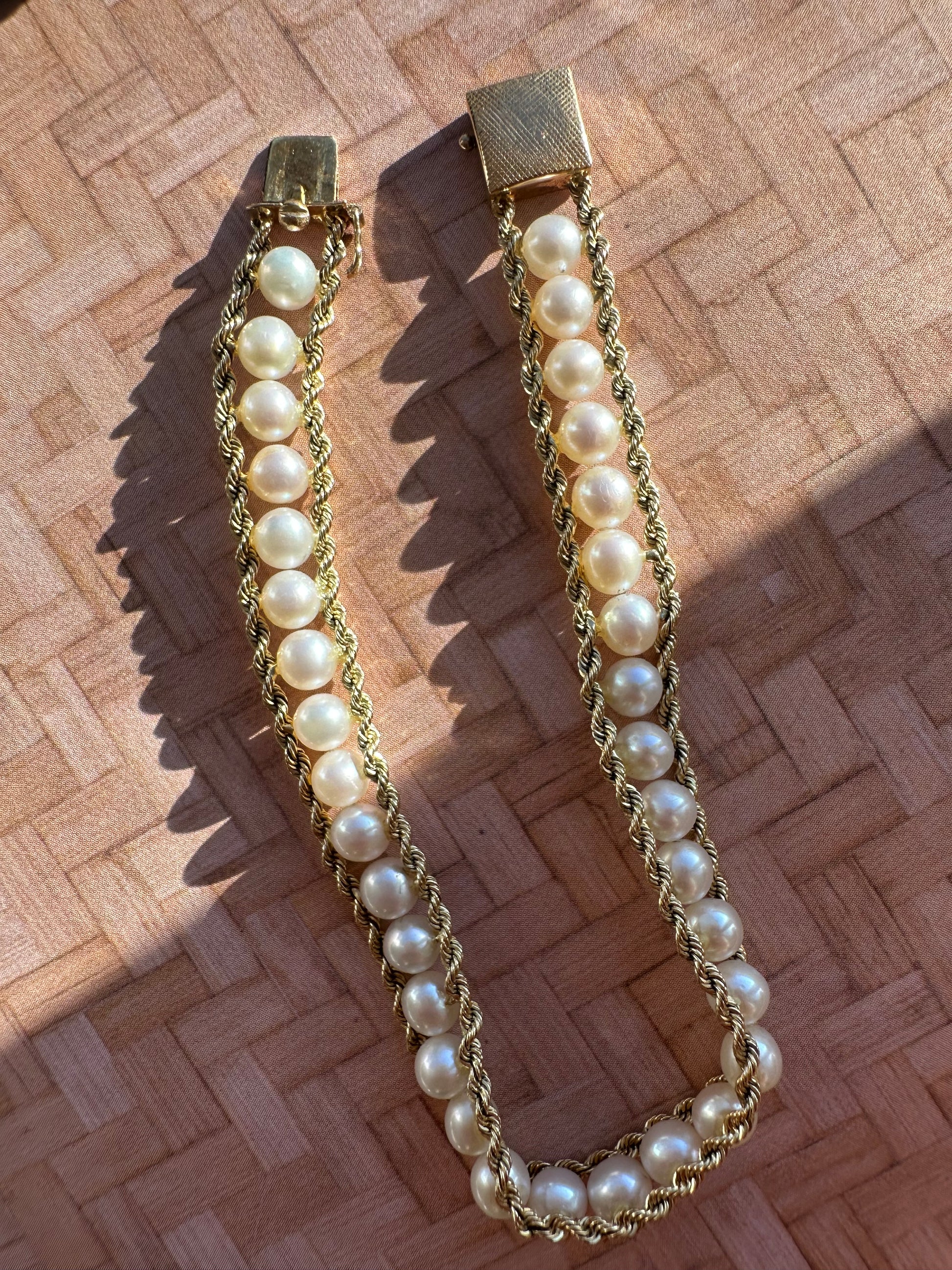 pearl and rope bracelet