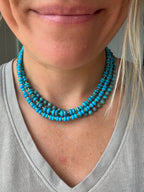 hand selected turquoise and gold strands