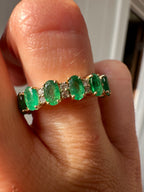 The Emerald Karat THE VERDE LUXE natural emerald + diamond eternity band