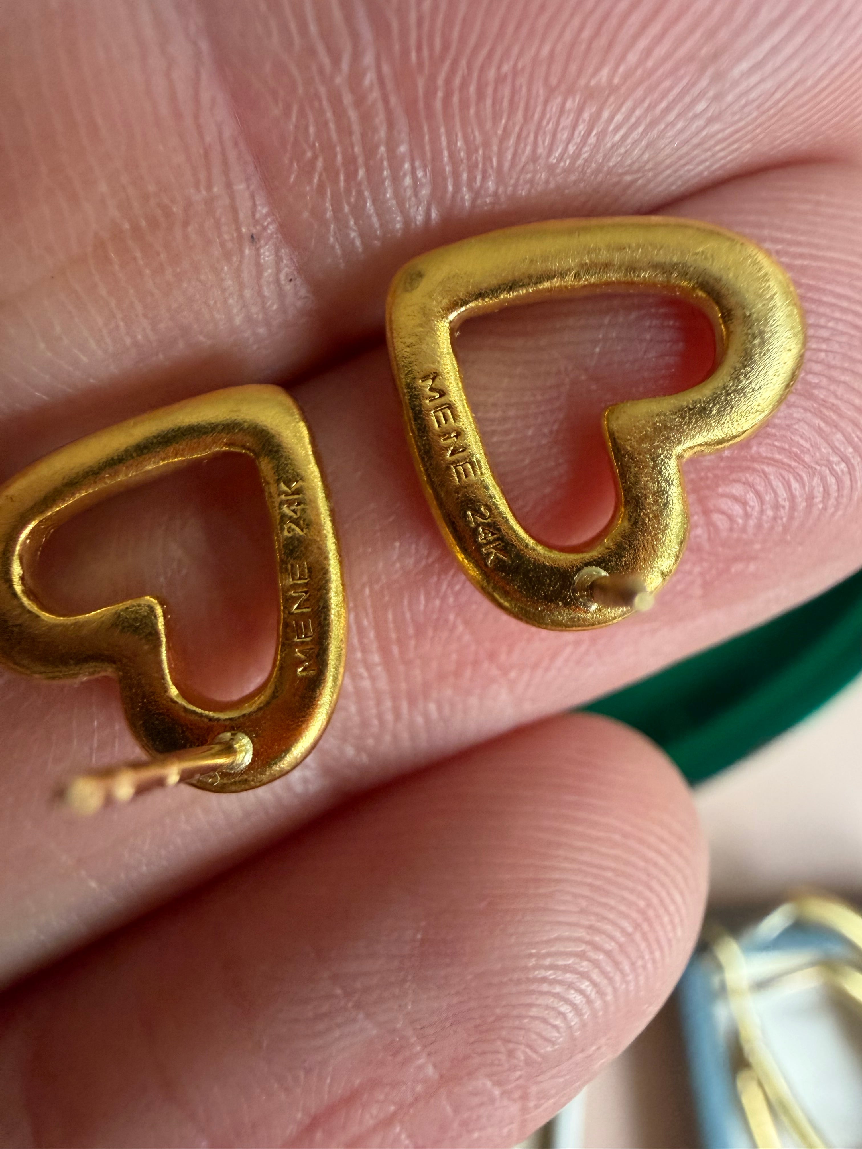24k gold heart post earring by MENE