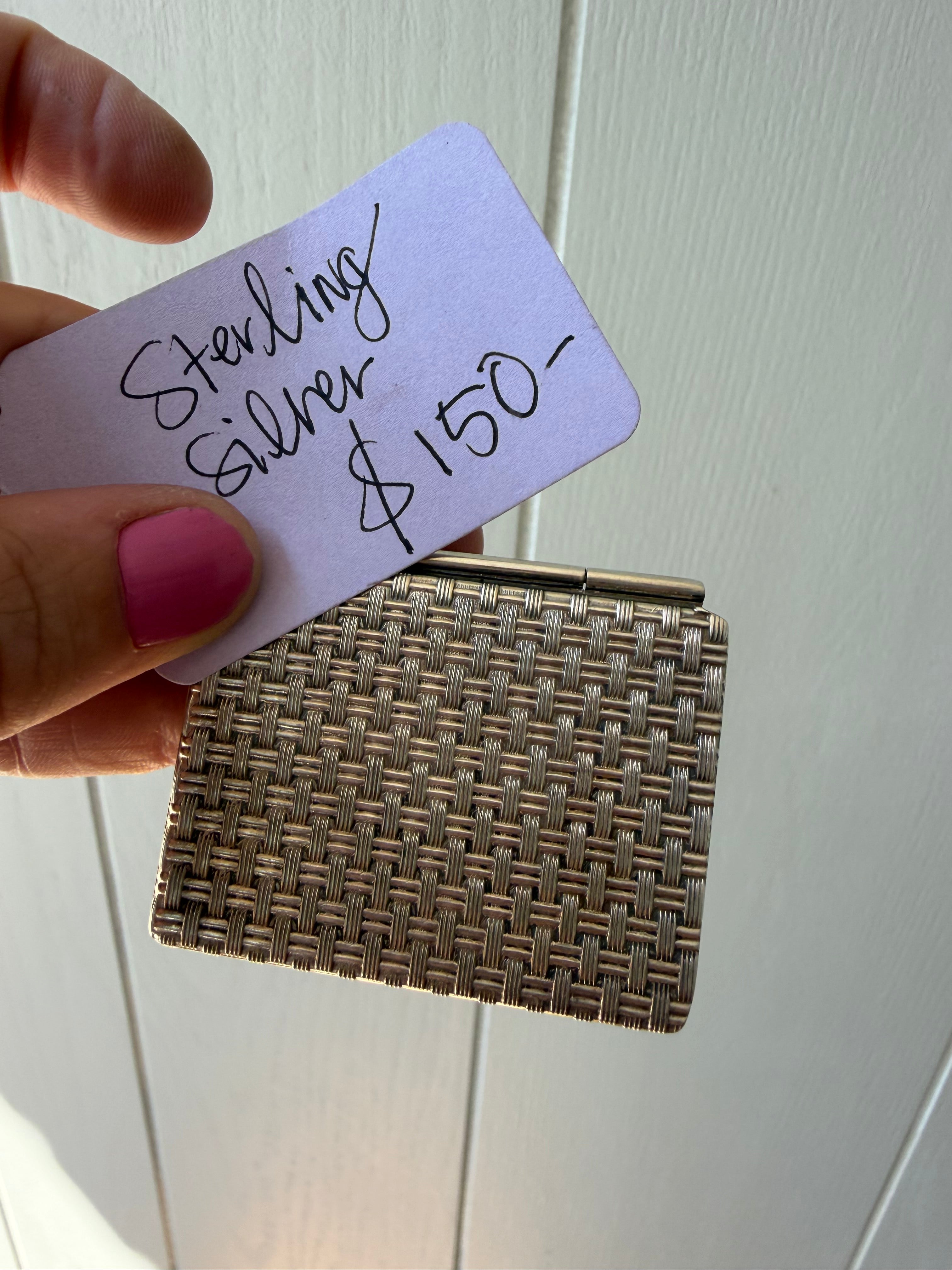 Woven sterling silver picture frame