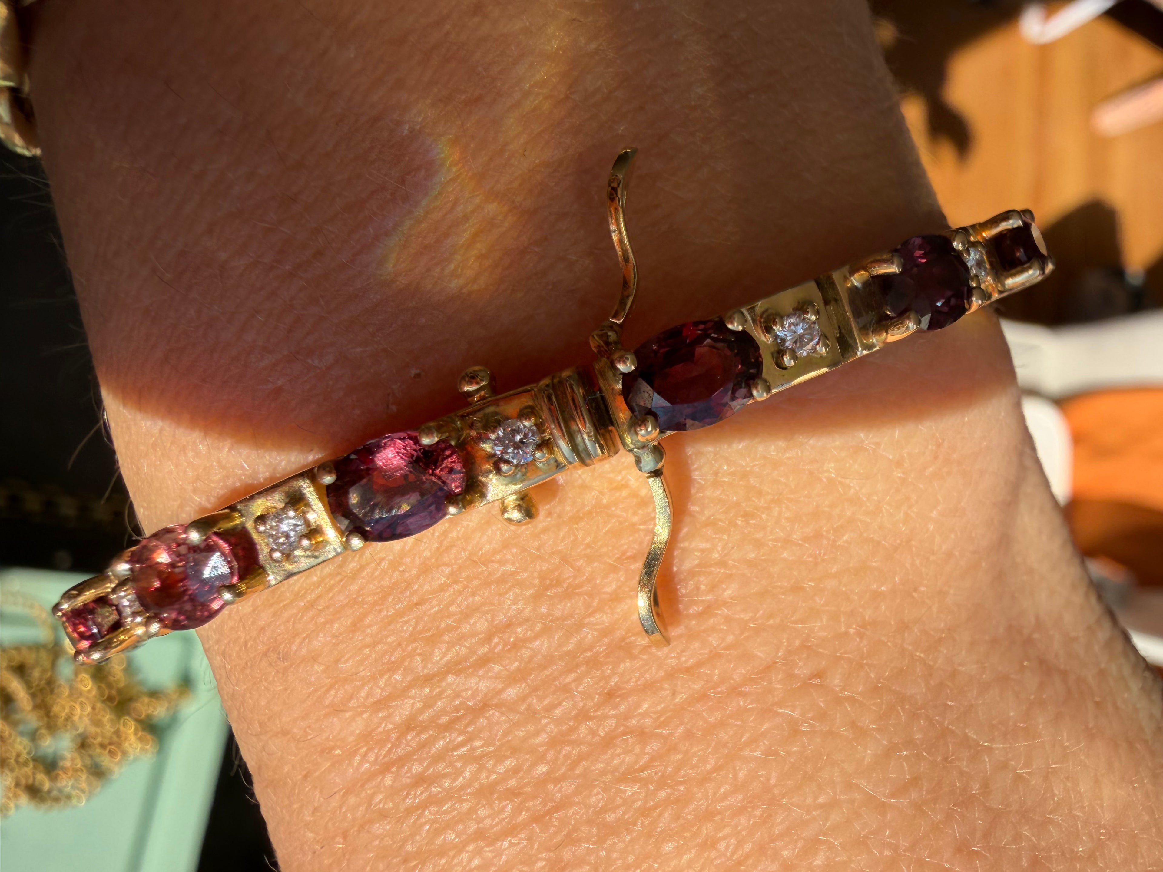 5.61carat ruby and .99carat diamond tennis bracelet