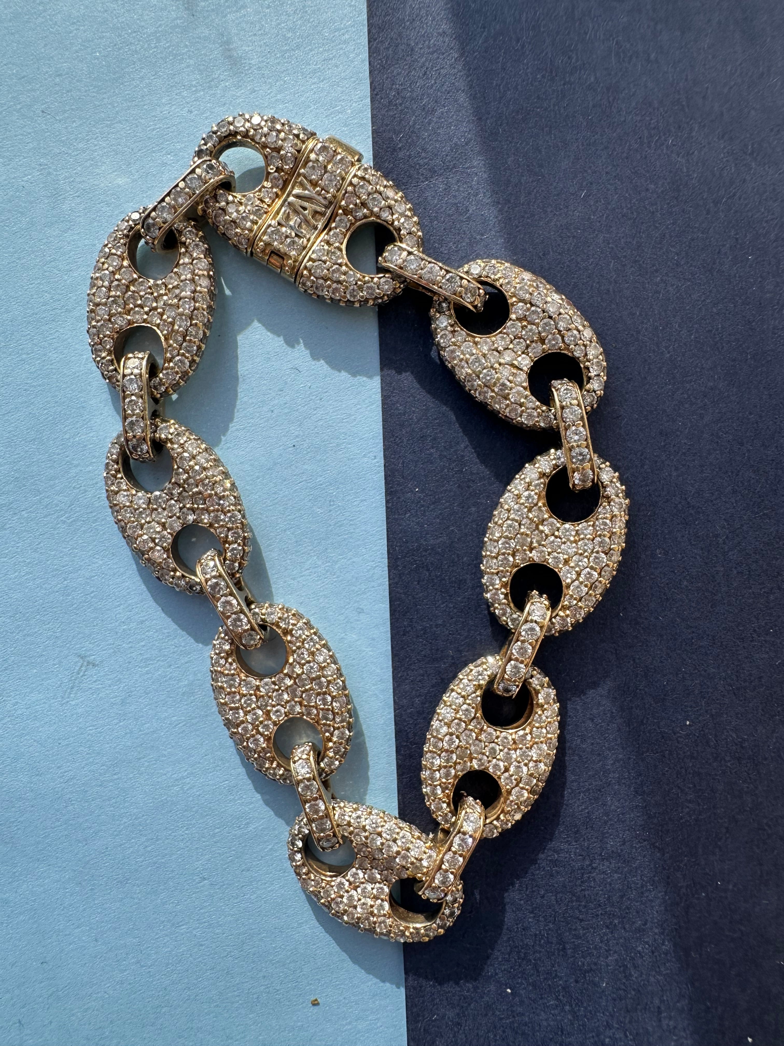 diamond covered gucci link bracelet