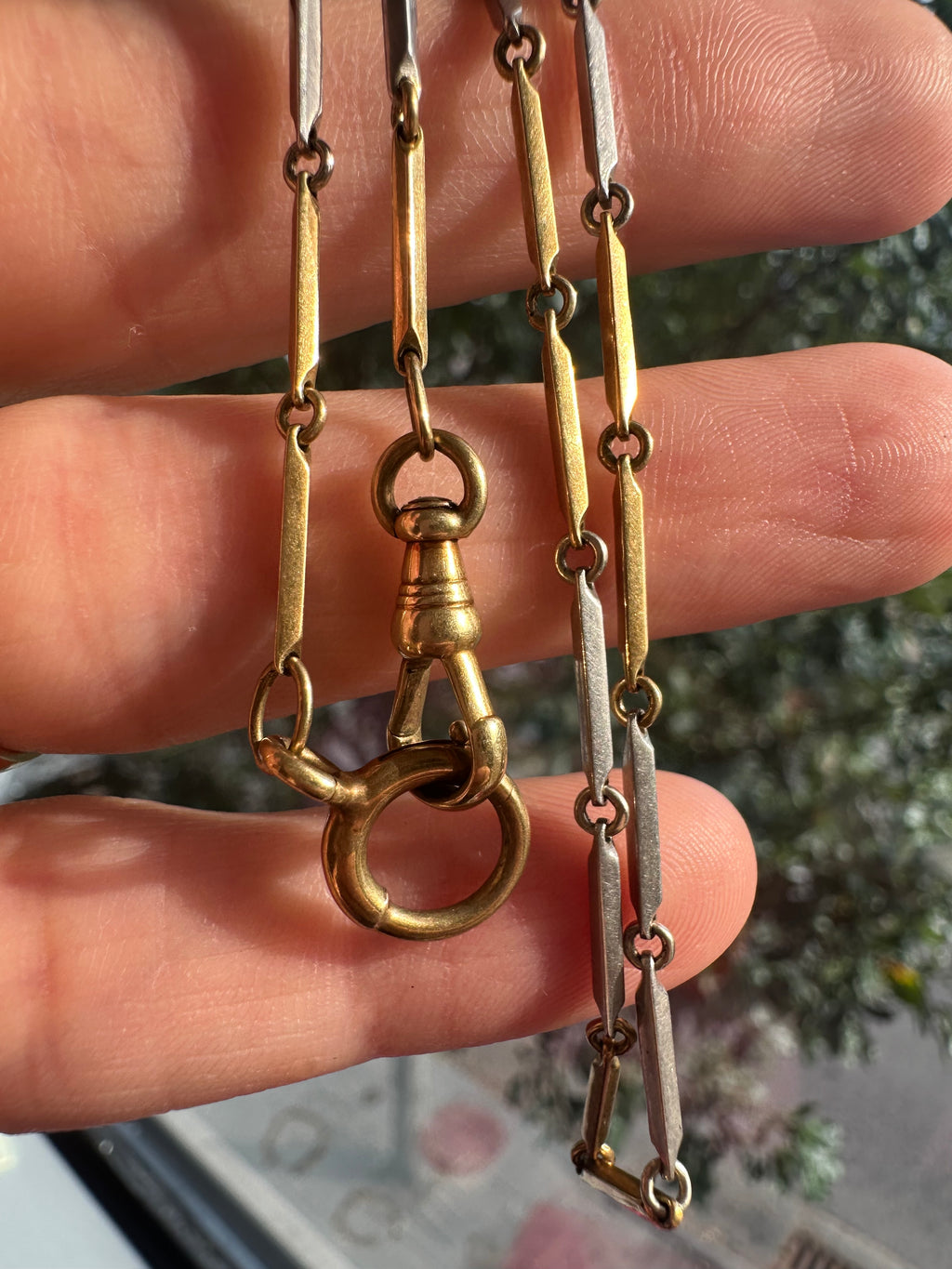 14.5” antique two tone watch chain