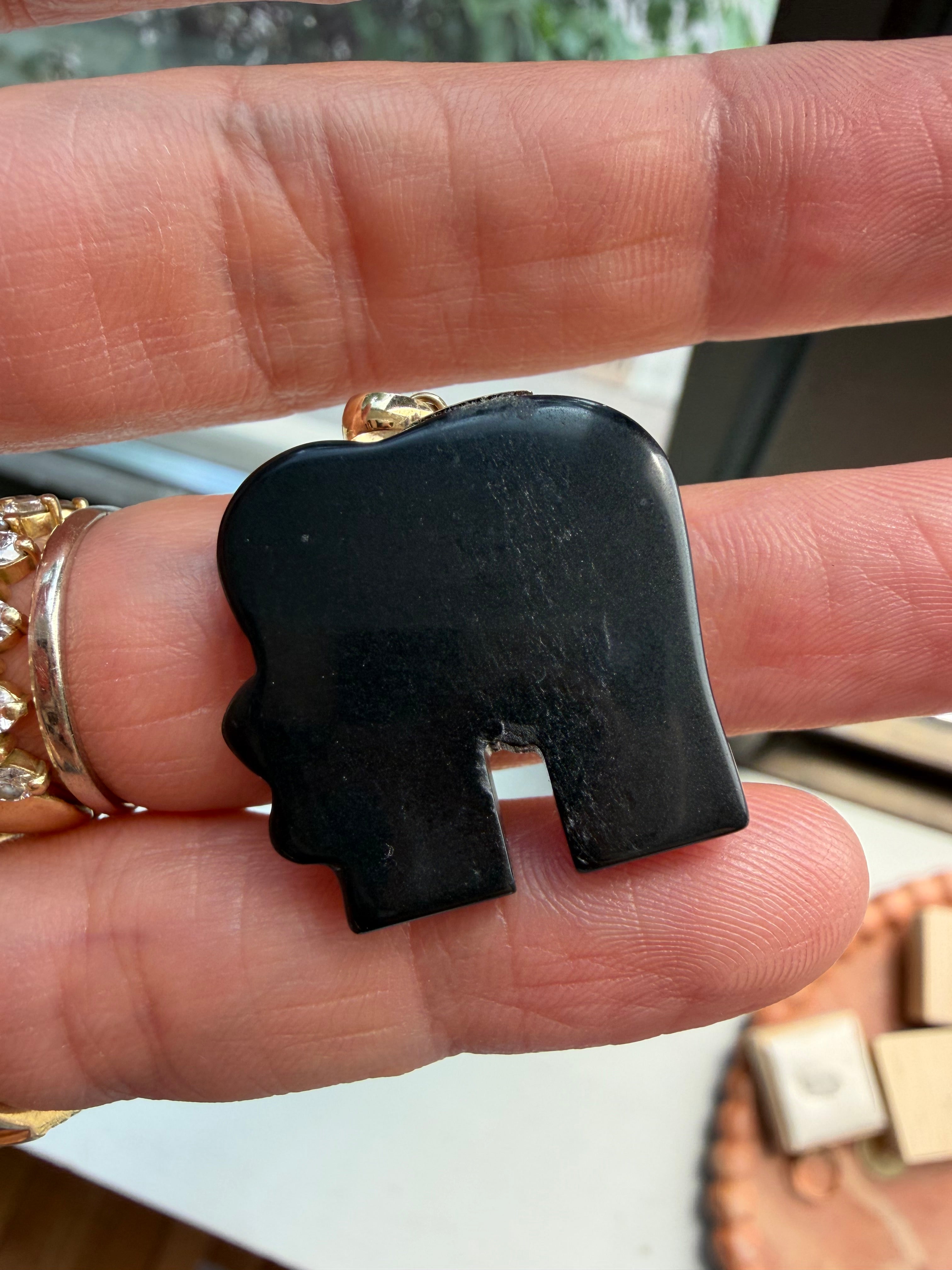 onyx and gold elephant