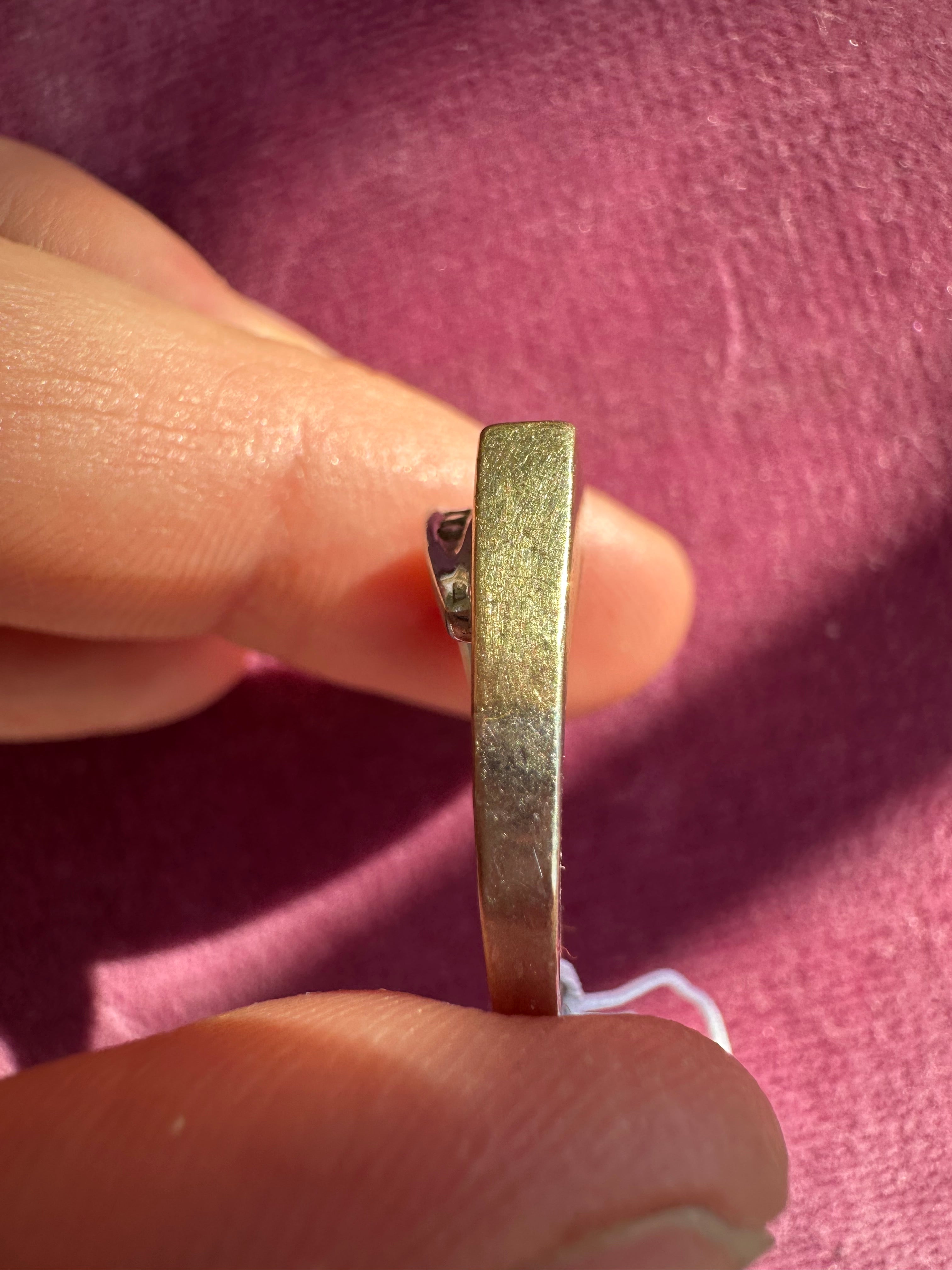 ruby and diamond squared edge ring