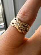 love knot with diamond and rubies