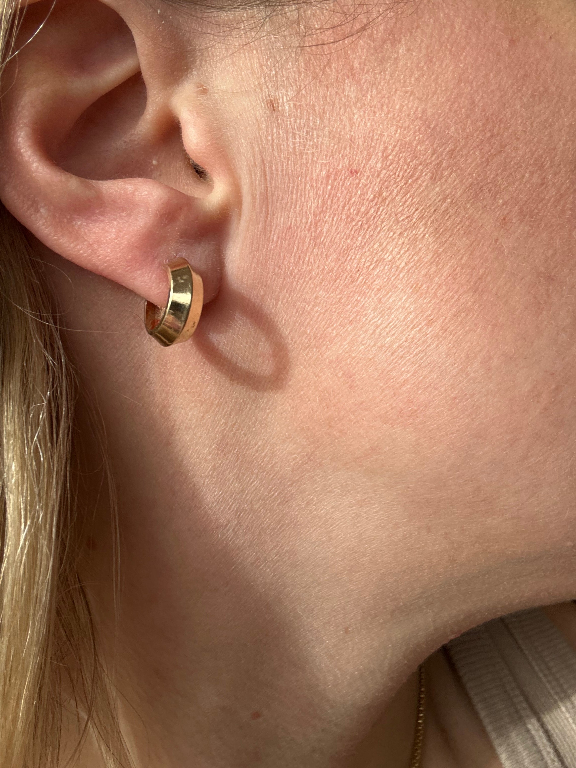 huggie hoops with a knife edge