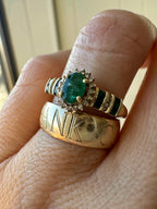 oval cut emerald with diamond halo ring