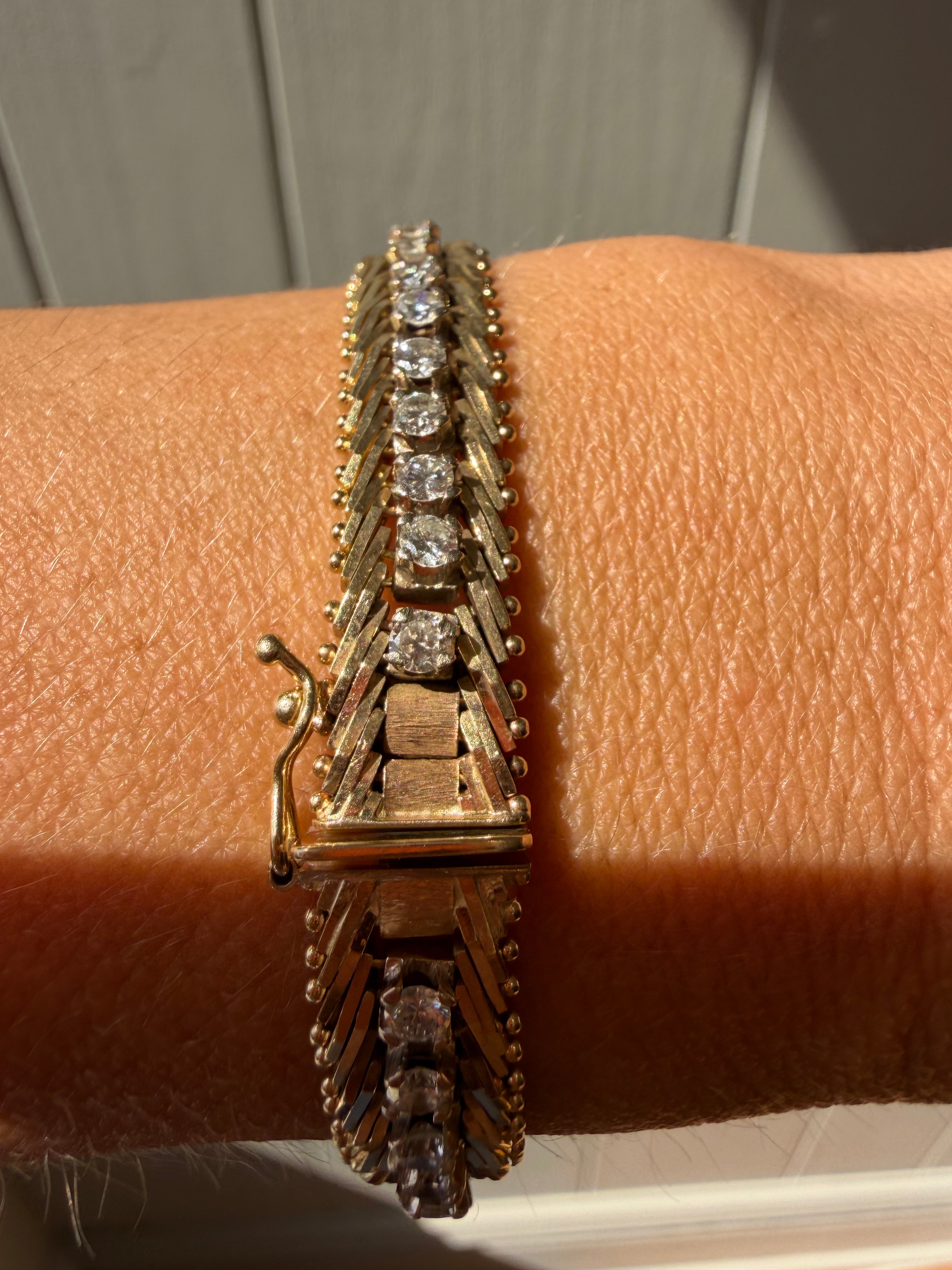 chevron style 4.80tcw diamond tennis bracelet