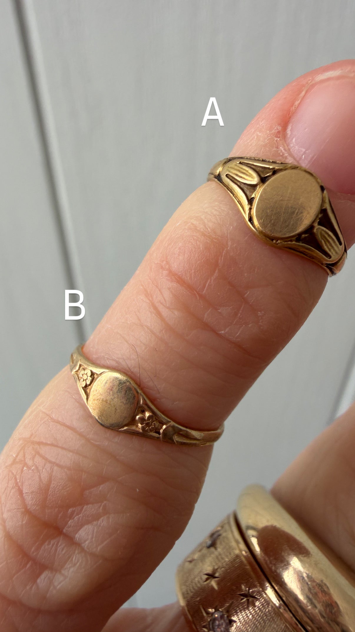 tiny baby signet rings