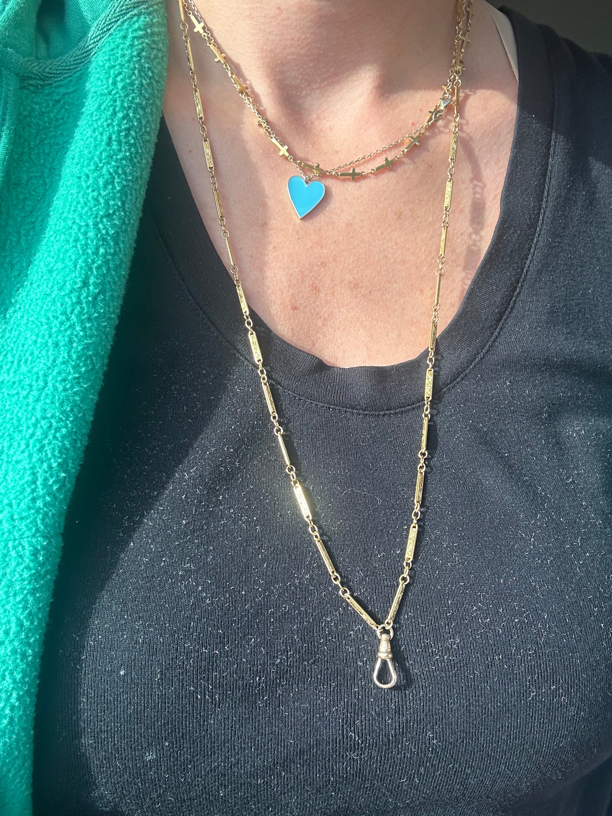 30" long fancy bar chain with dog clip