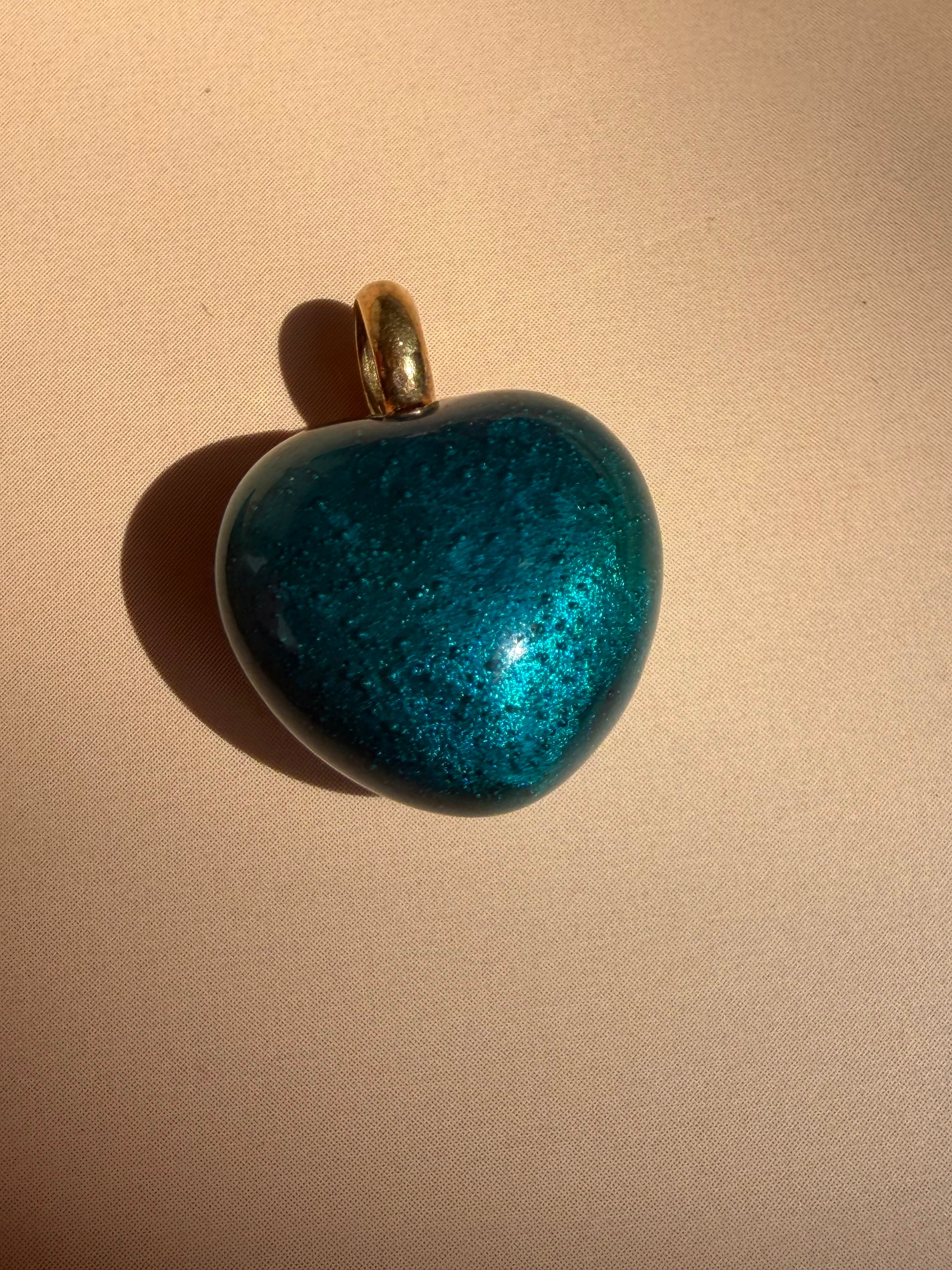 enamel hearts with 18k gold bail