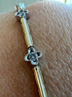 diamond clover station bracelet