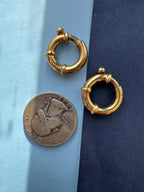 solid 18k gold bolt clasps
