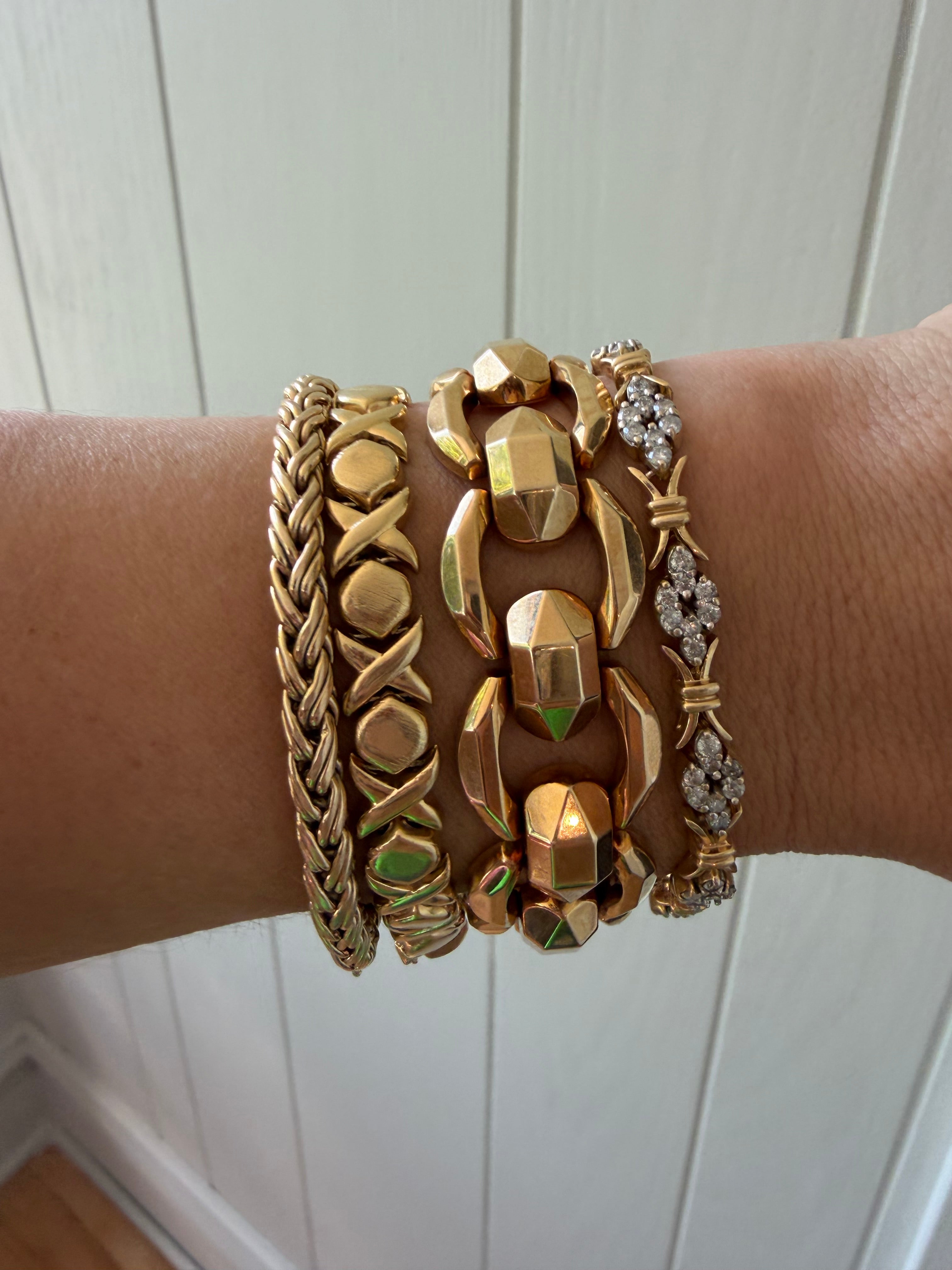 faceted geometric bracelet