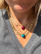enamel hearts with 18k gold bail