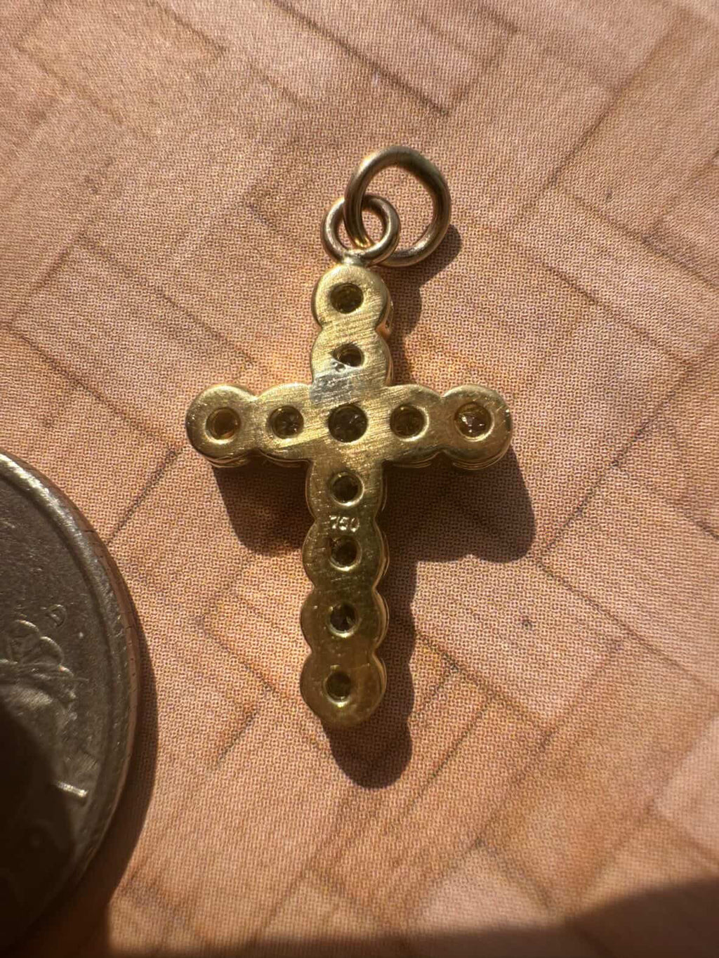 bezel set diamond cross