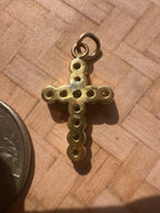bezel set diamond cross