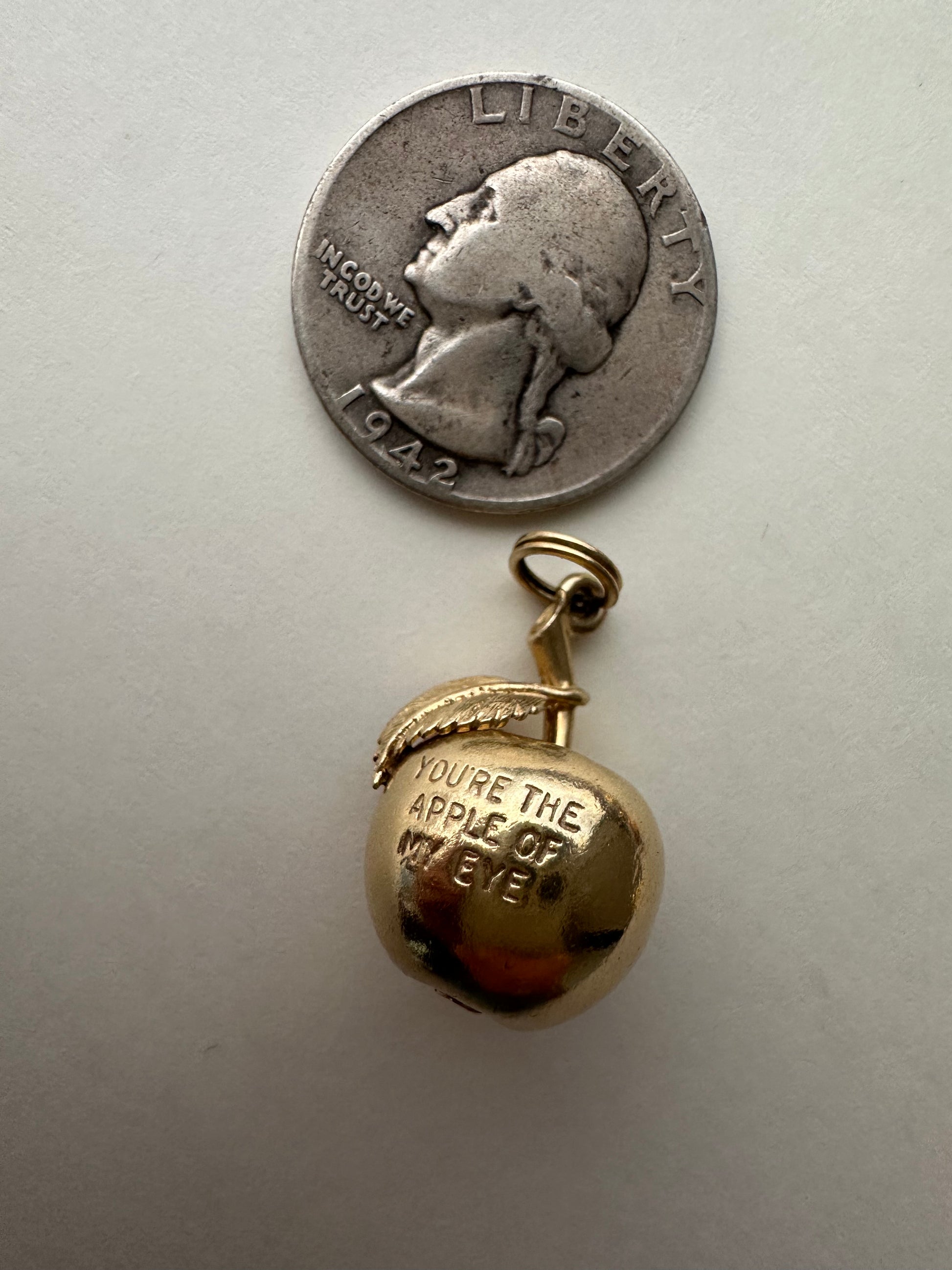 YOU'RE THE APPLE OF MY EYE apple charm