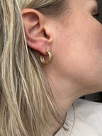 18k two finish hoop earring