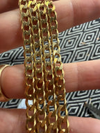 18k yellow gold 24” square link curb chain