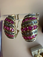 ruby and diamond croissant hoop
