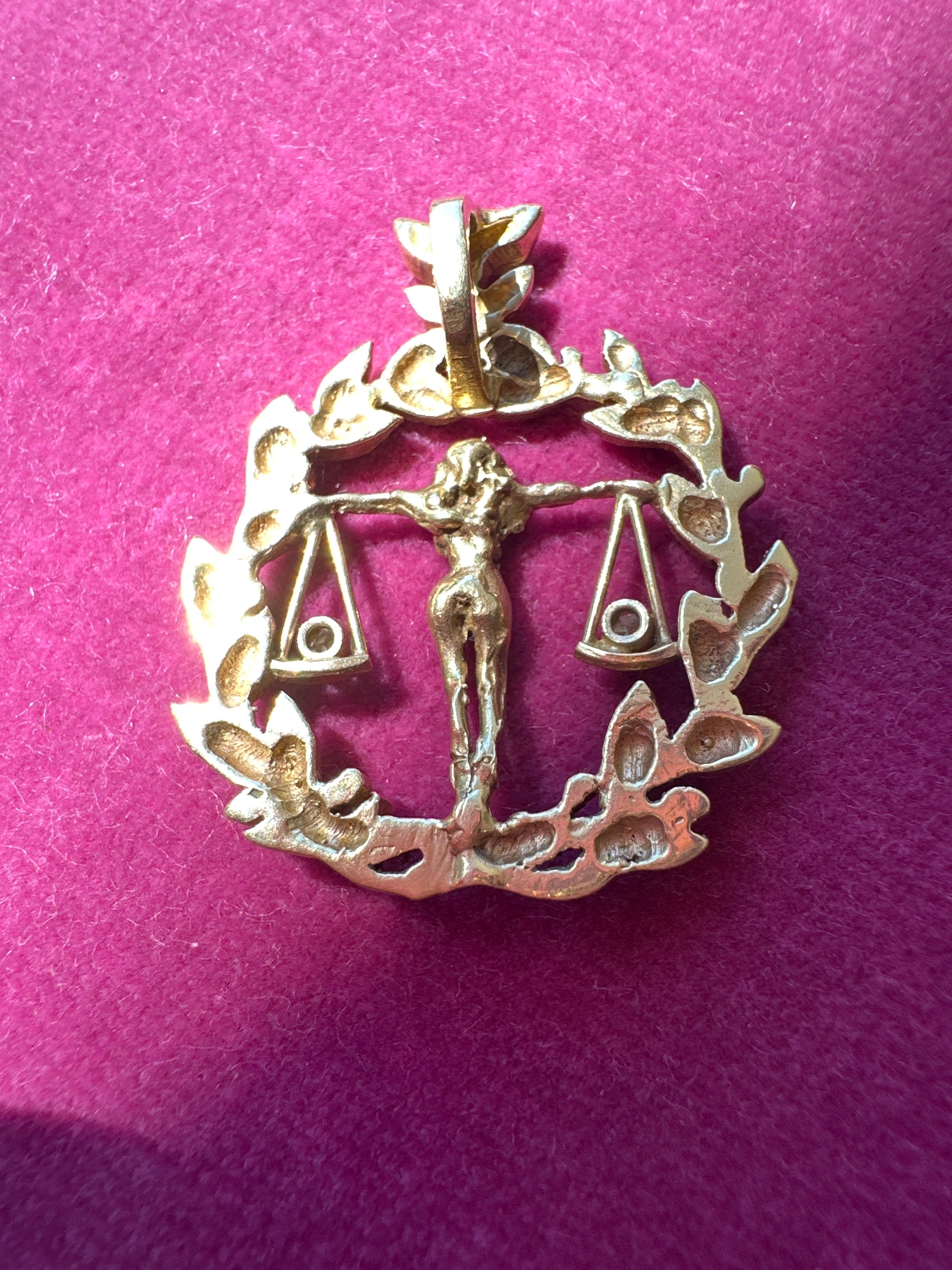 Libra woman wreath pendant