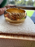 chunky band with floral engraved