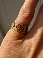 hand engraved LOVE band