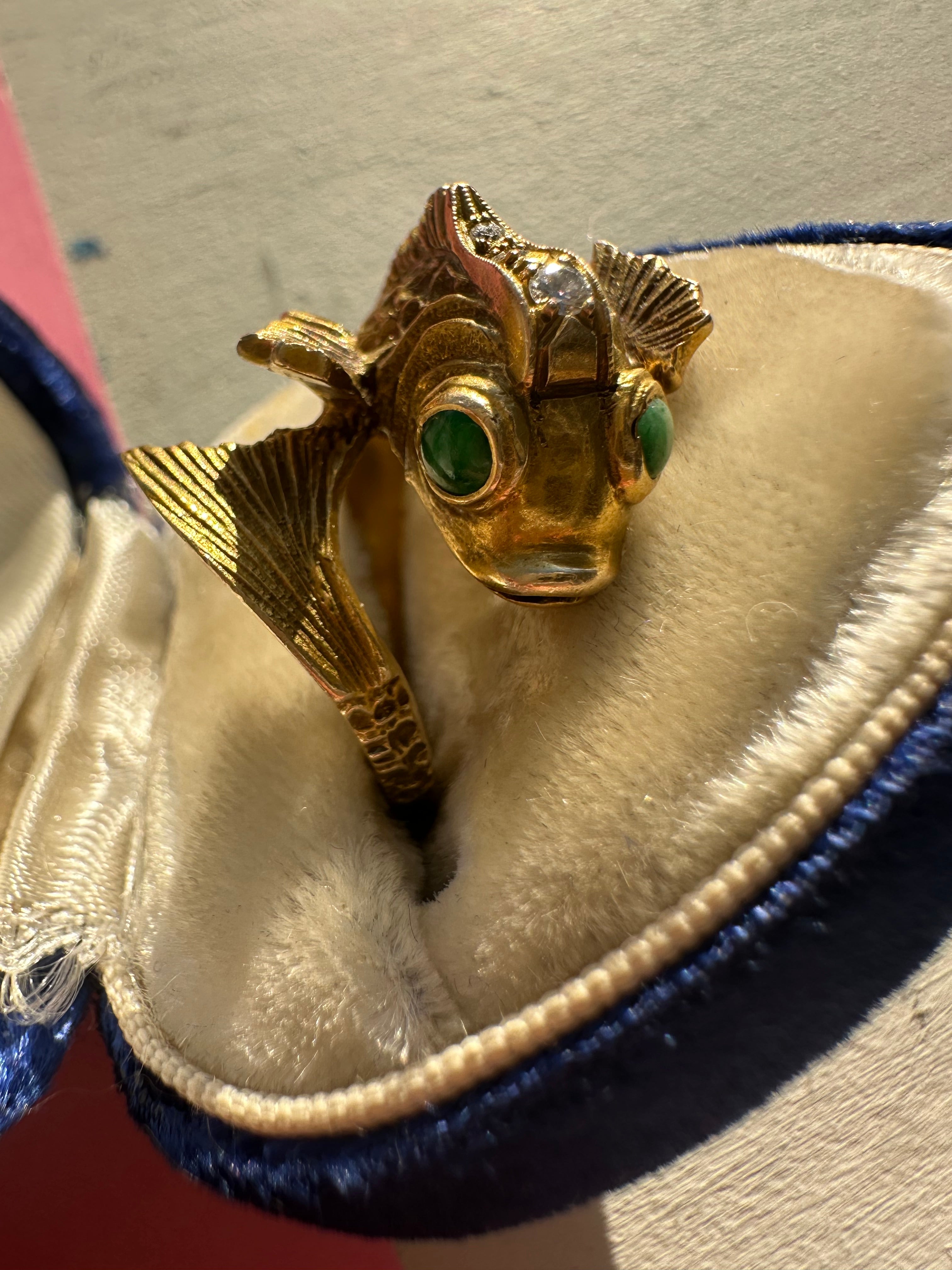 antique lucky koi fish ring