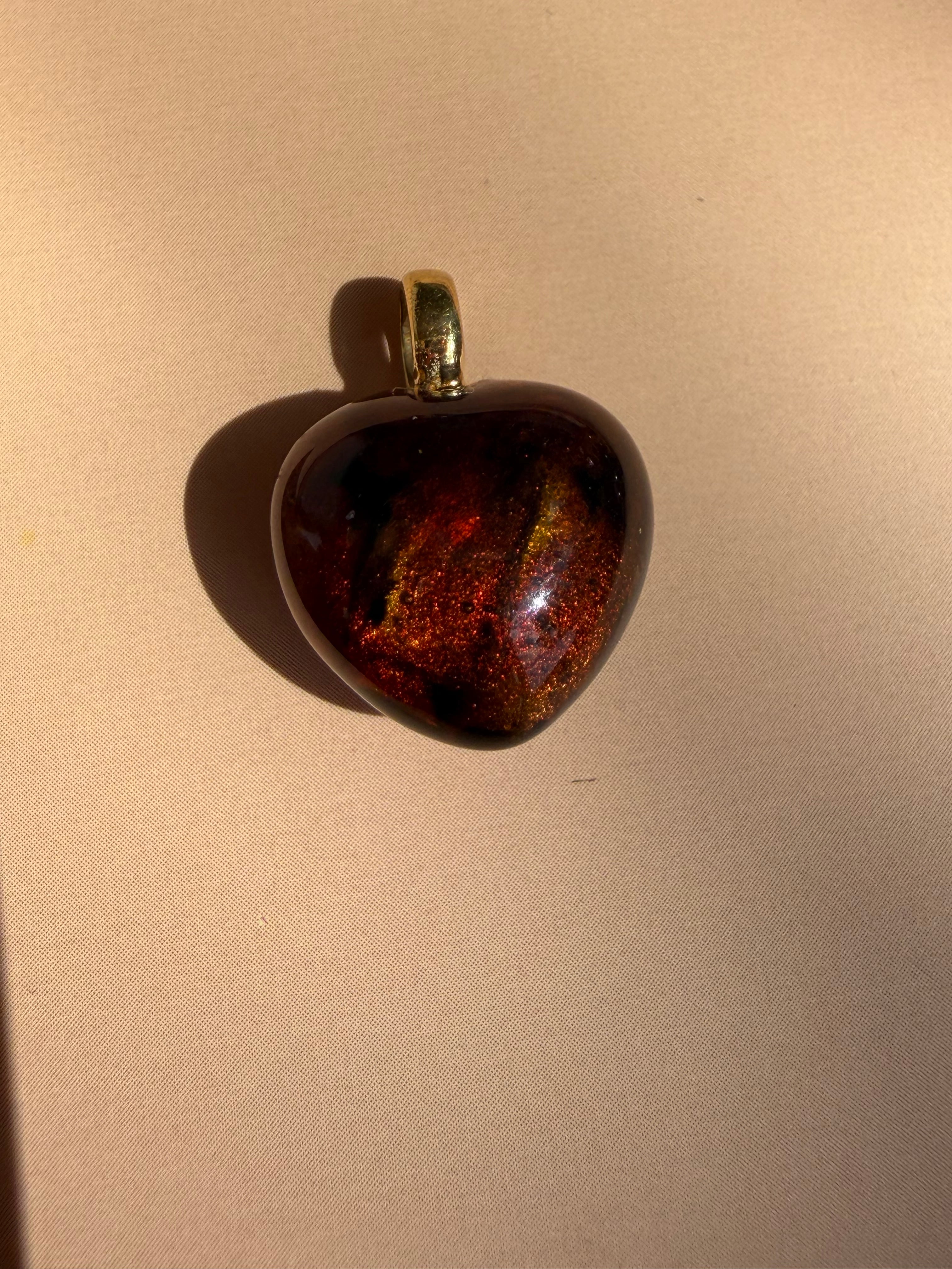 enamel hearts with 18k gold bail