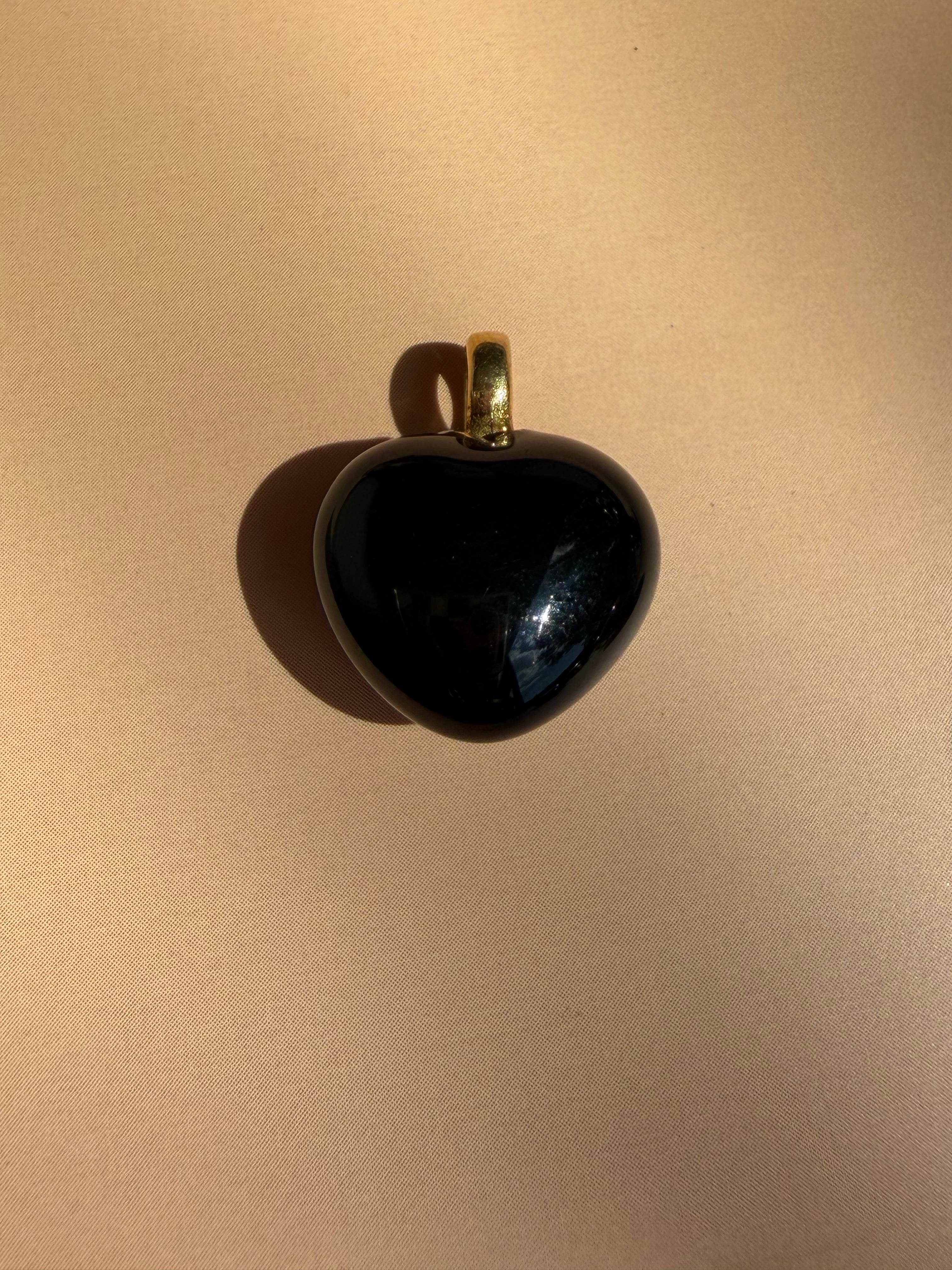 enamel hearts with 18k gold bail