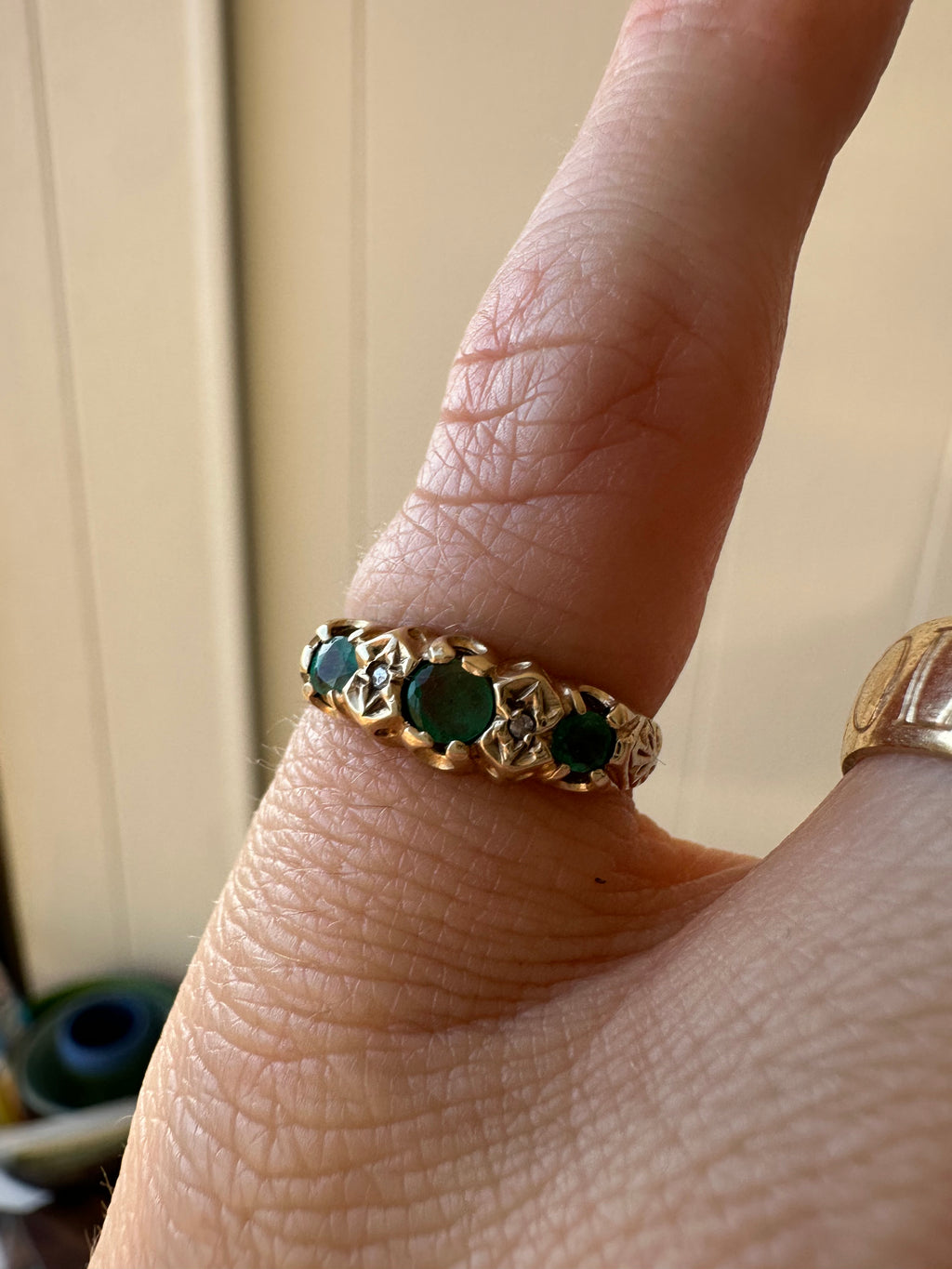 vintage English emerald ring