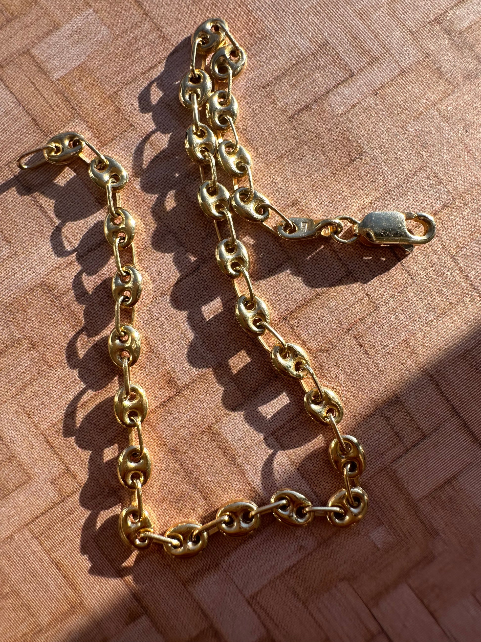 18k puffy gucci link mariner bracelet